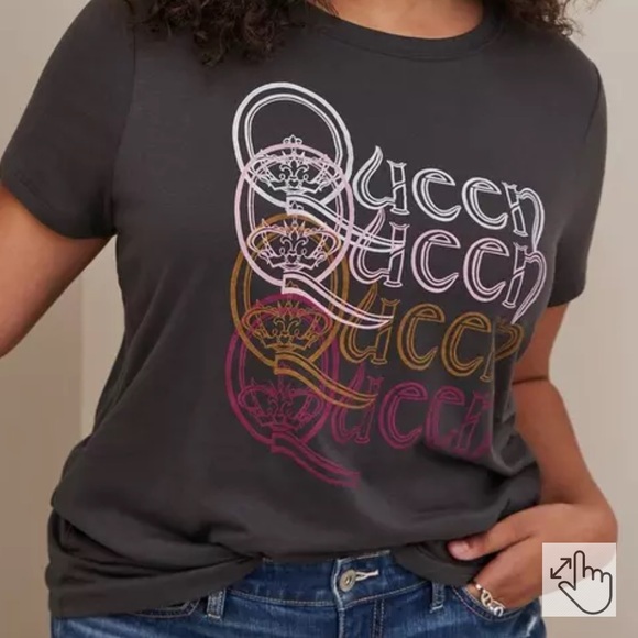 torrid Tops - Torrid: QUEEN Classic Fit Lace Up Cuffed Cotton Tee